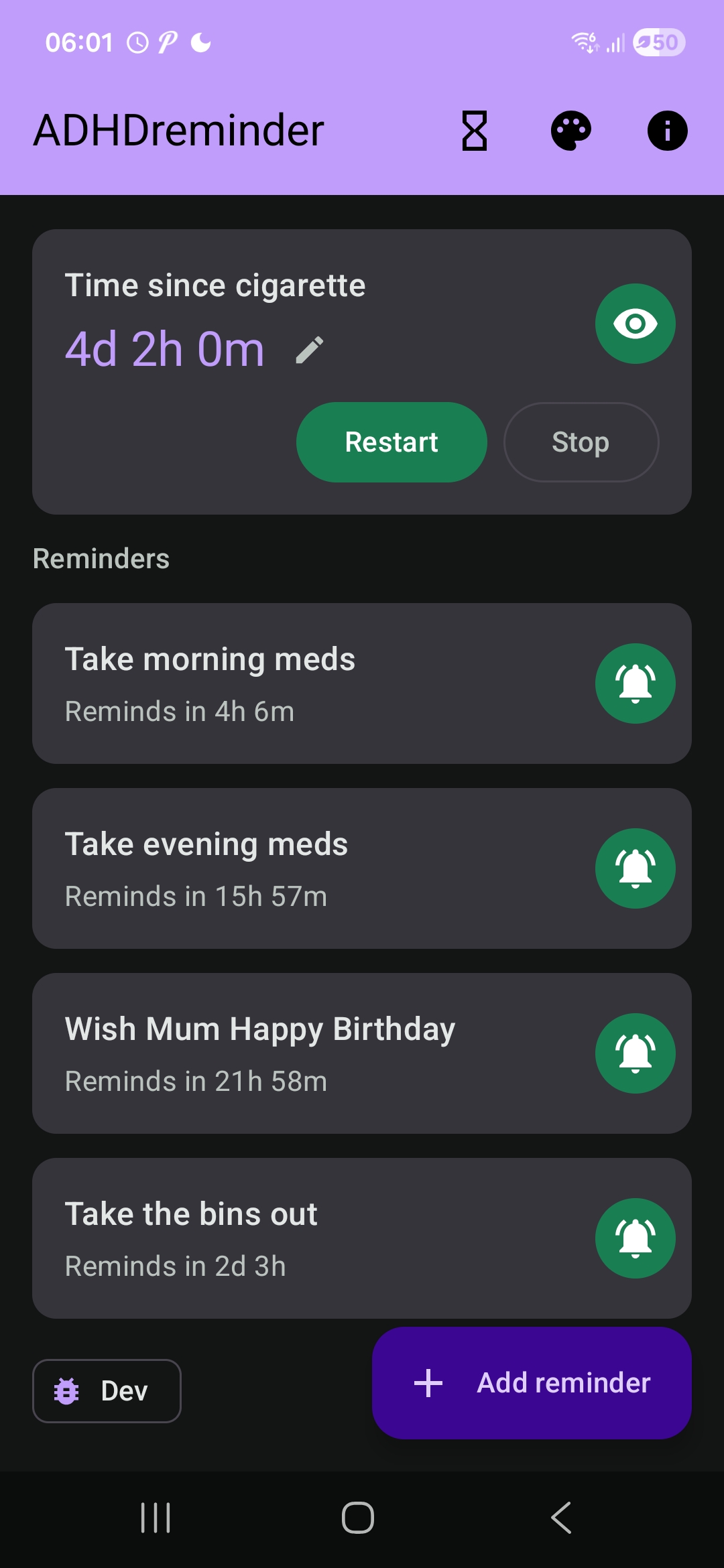ADHDreminder screenshot